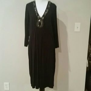 Alfani black dress with beading-worn once